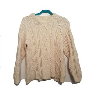 Medium Wool Fisherman Sweater Cream